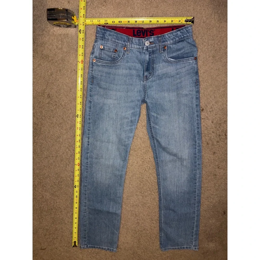 Levis 514 Straight Fit Jeans Kids Size 14 Regular Light Wash Denim 27x29 T50-51